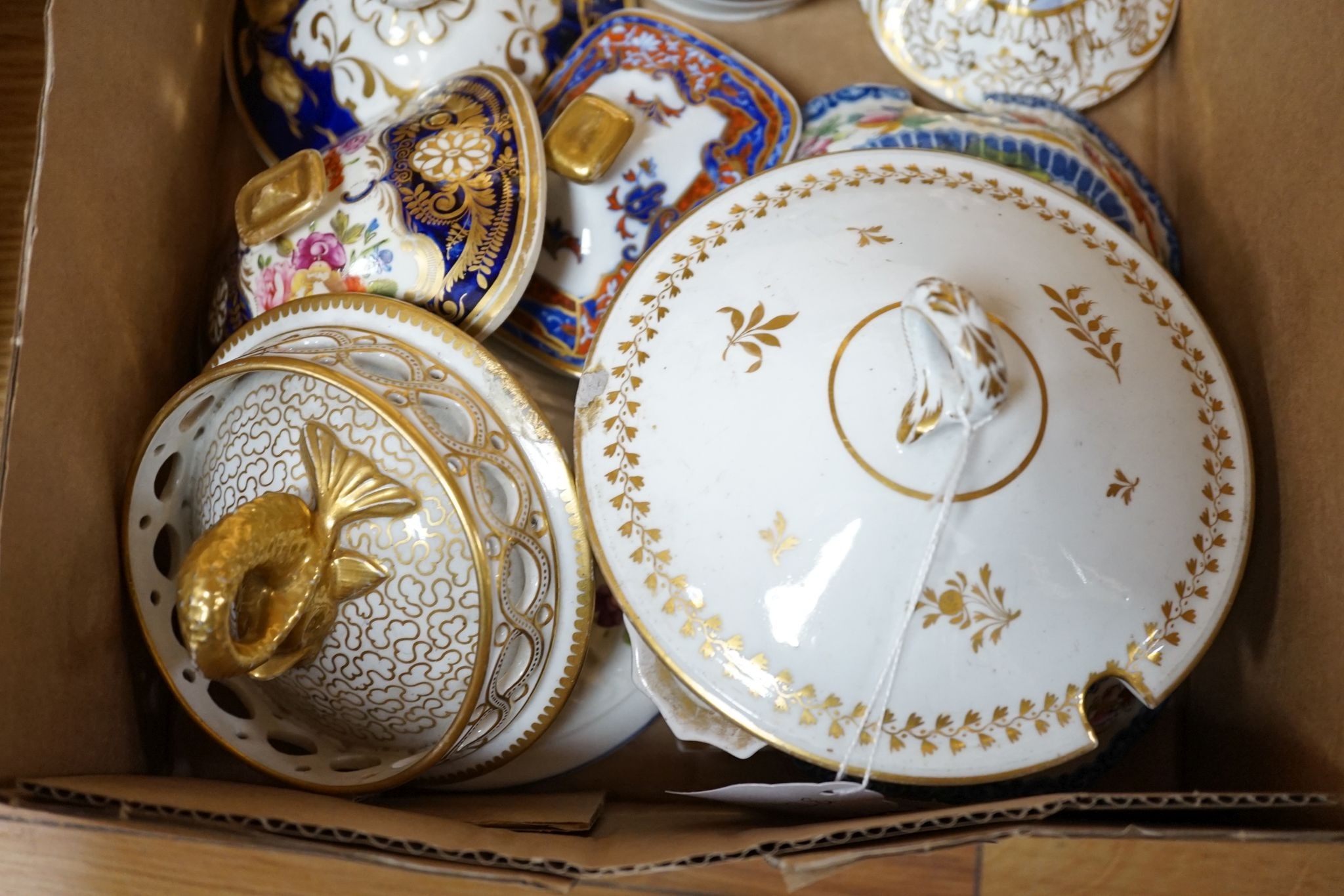 A mixed collection of porcelain covers